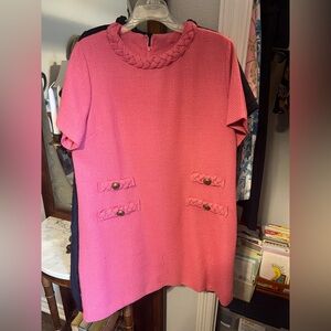 Chic Pink Short Sleeve Dress